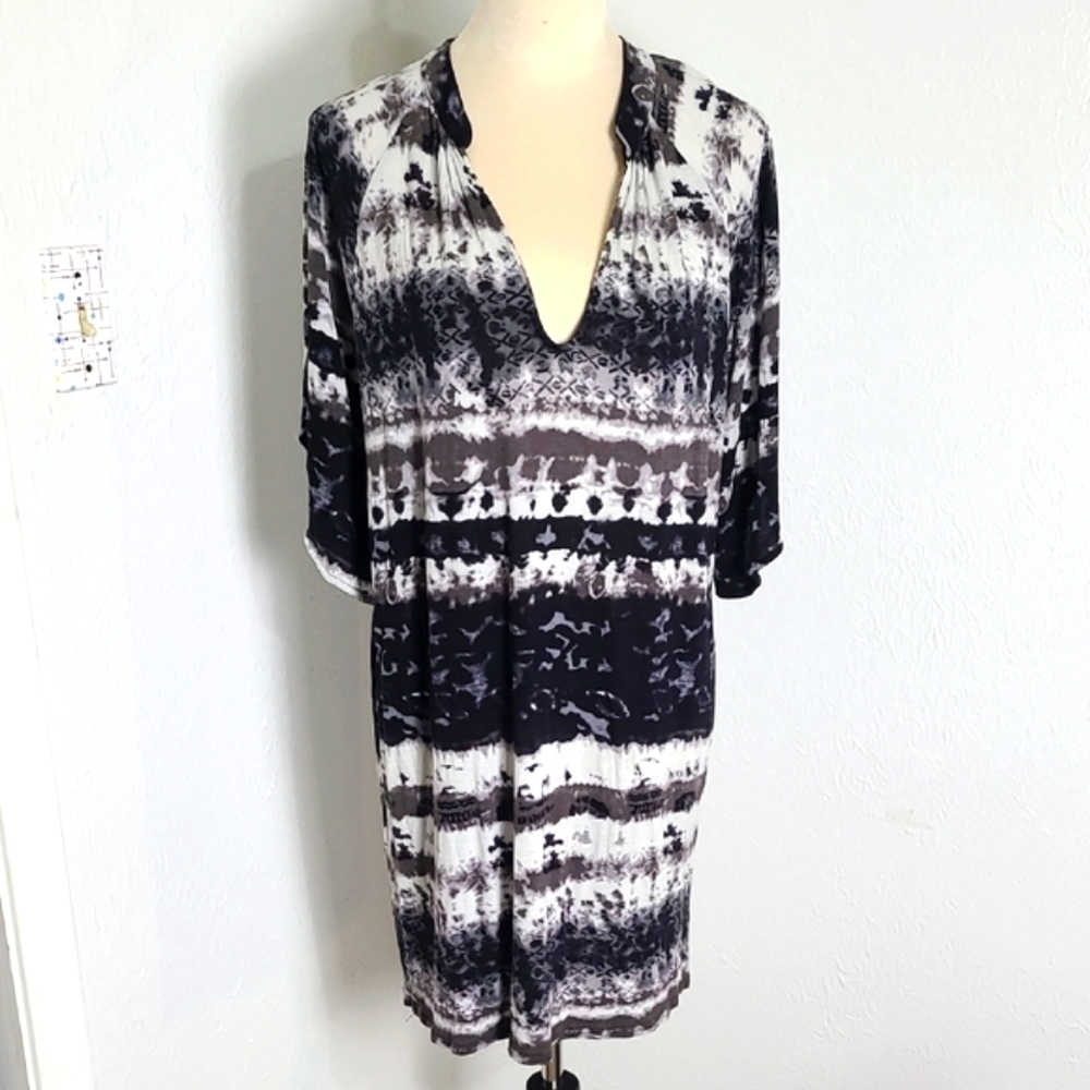 Viereck Black & White Tie-Dye Dress, Size XL